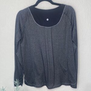 lululemon athletica Women’s Long Sleeve Scoop Neck Top - Black Heather